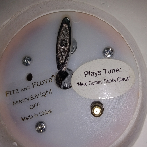 Fitz And Floyd Christmas Merry & Bright Santa Music Box...